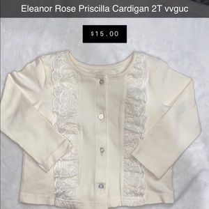 Eleanor rose cream colored cardigan 2t vvguc